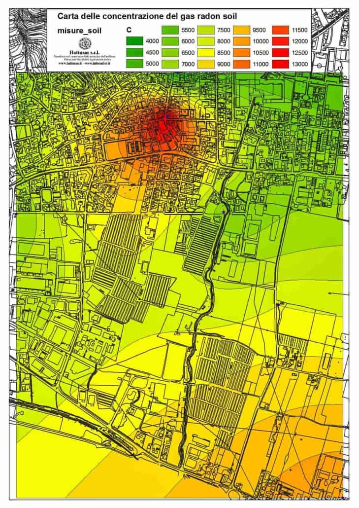 Mappatura del rischio radon e carta della concentrazione nel terreno