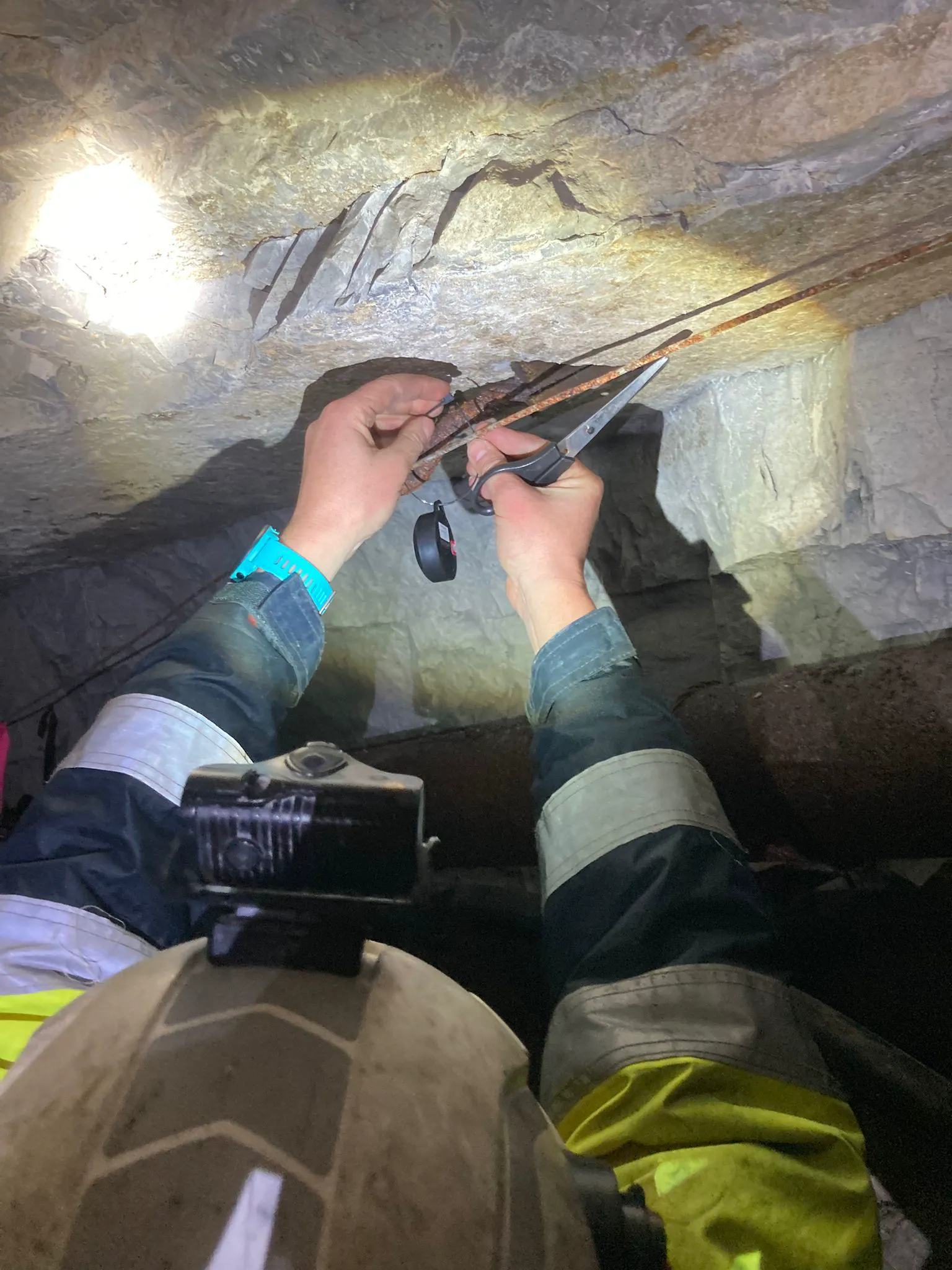 Clara Raieri engaged in underground measurement operations