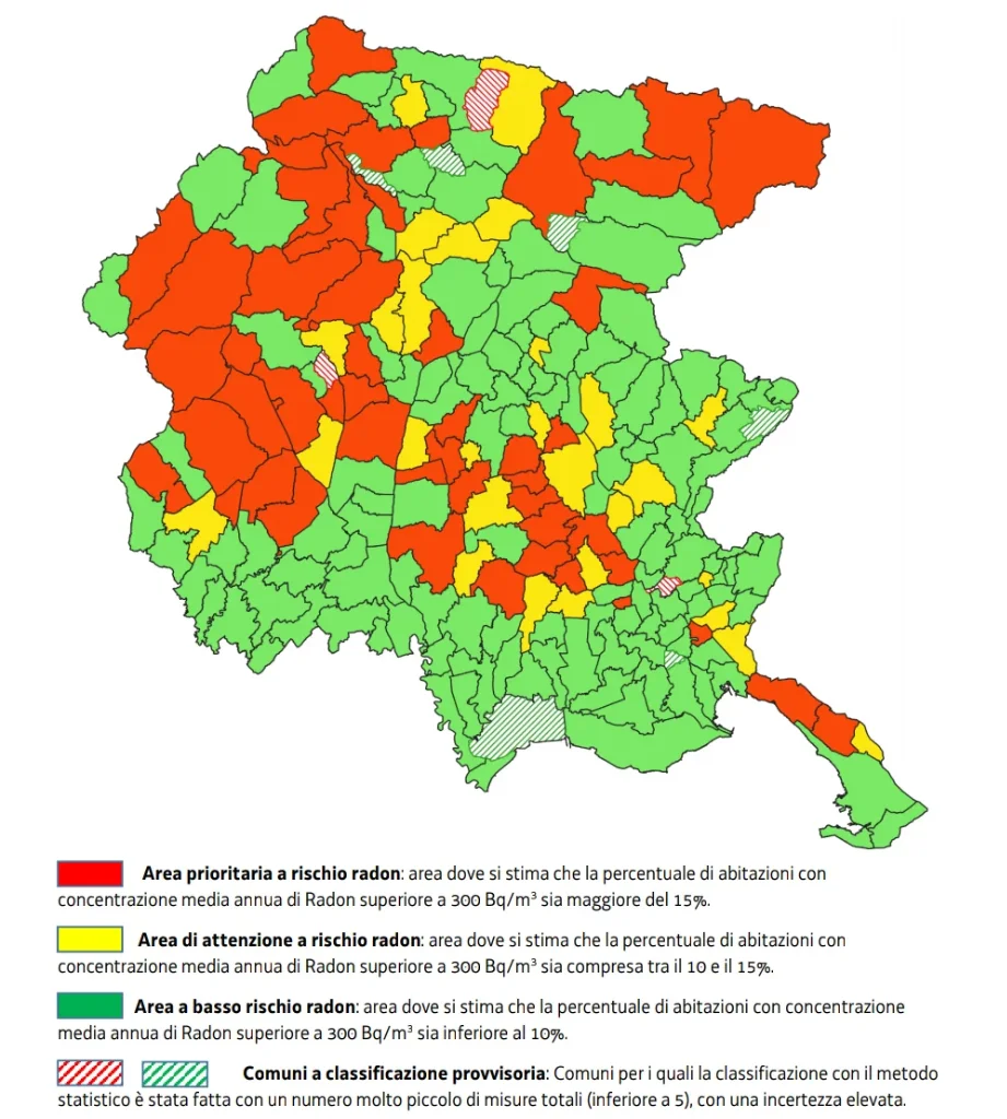 Mappa Radon FVG con Legenda Completa
